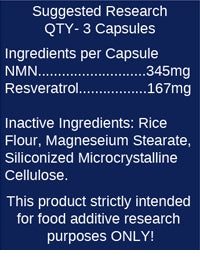 RESTORE NMN and Resveratrol 345mg/167mg Lot 24218