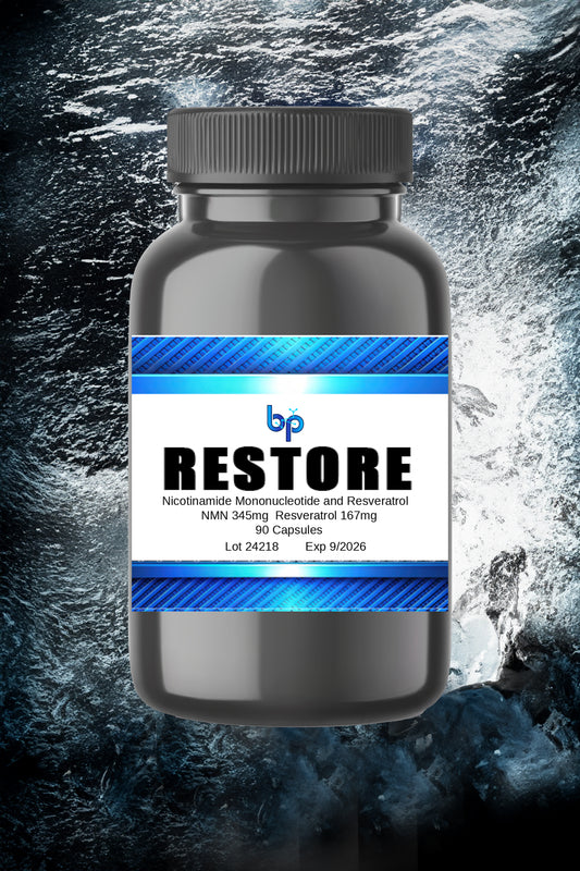 RESTORE NMN and Resveratrol 345mg/167mg Lot 24218