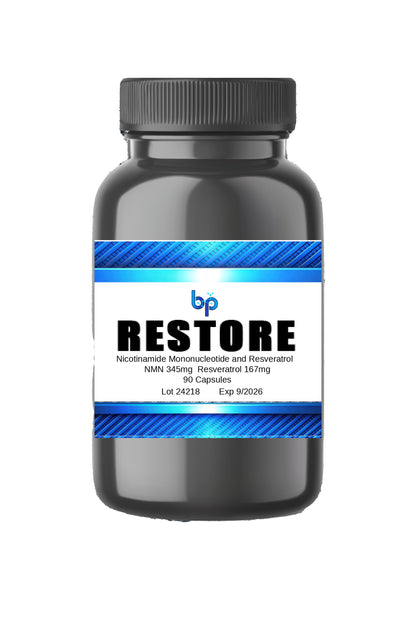 RESTORE NMN and Resveratrol 345mg/167mg Lot 24218